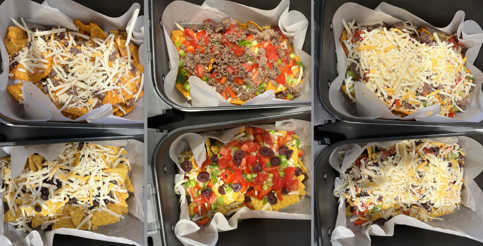 (From L-R) Top: Beef Nachos, Bottom: Veggie Nachos (Samantha Vecchiarelli)