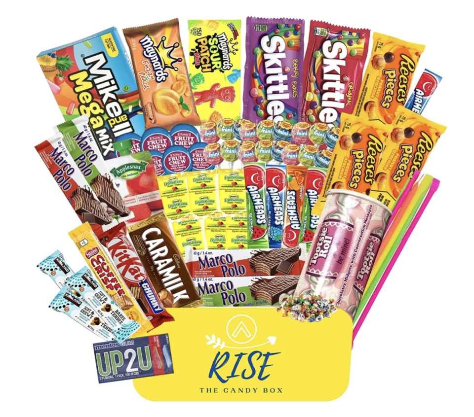 Rise The Candy Box with skittles, caramilk, candy, and sweets (Photo via Amazon)