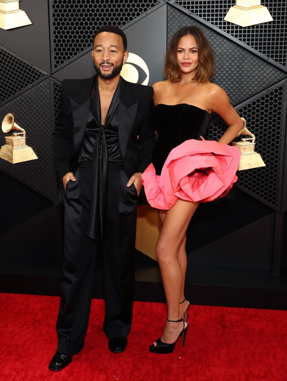 john legend and chrissy teigen at 66th grammy awards