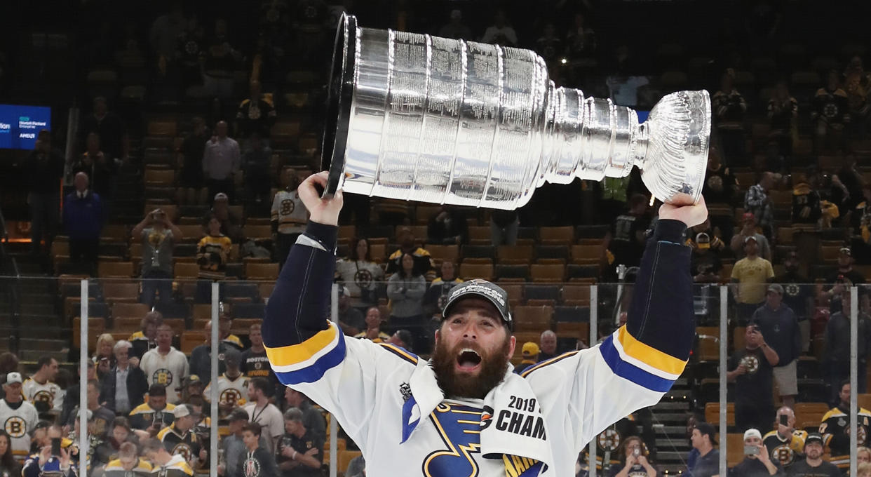 One year after winning the Stanley Cup with his hometown St. Louis Blues, Patrick Maroon has signed with the Tampa Bay Lightning. (Photo by Bruce Bennett/Getty Images)