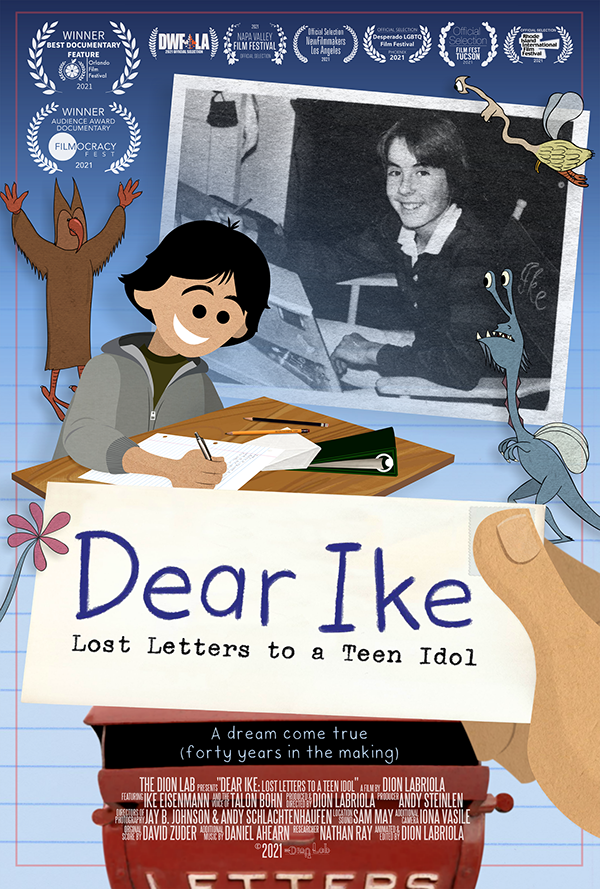 The official poster for “Dear Ike: Lost Letters to a Teen Idol,” an animated documentary by Akron native Dion Labriola.