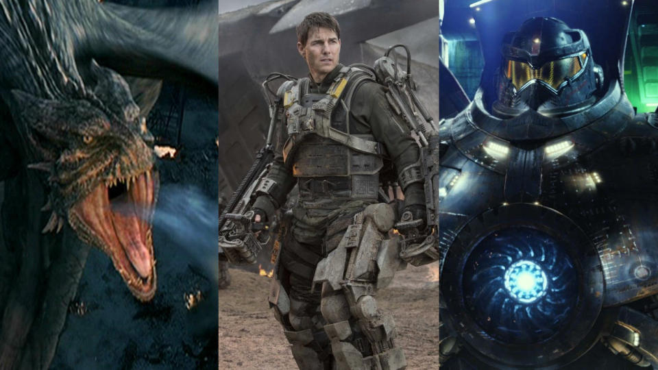 'Reign of Fire', 'Edge of Tomorrow' and 'Pacific Rim' are all sci-fi films set in 2020. (Credit: Disney/Warner Bros)