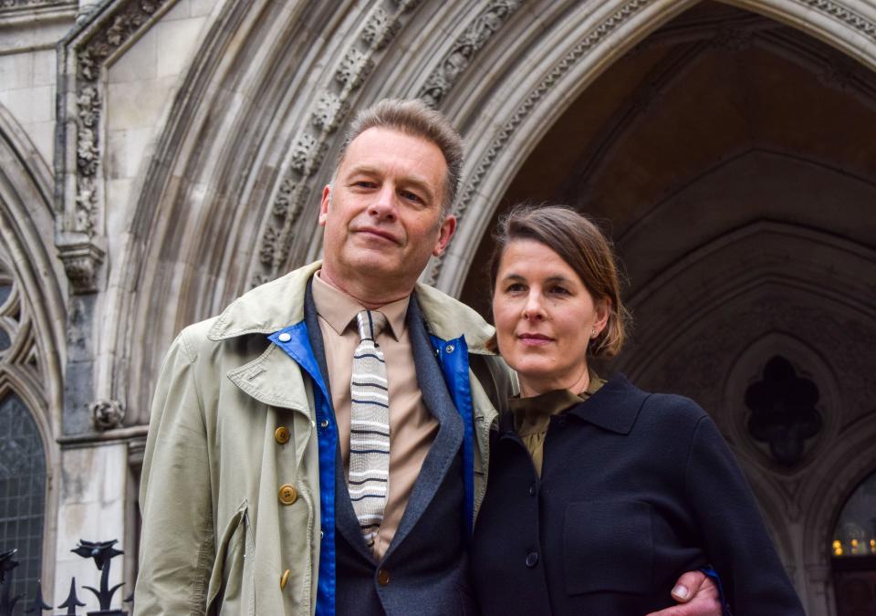 Naturalist and TV presenter Chris Packham and his partner Charlotte Corney arrive at High Court for the libel trial against the editor and two contributors of Country Squire Magazine. Credit: Vuk Valcic/Alamy Live News