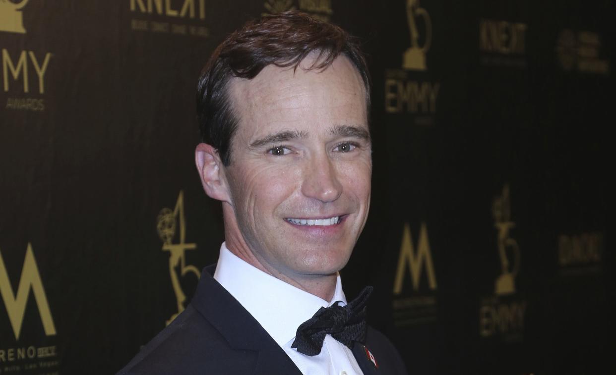 Mike Richards poses in the press room at the 45th annual Daytime Emmy Awards on April 29, 2018, in Pasadena, Calif.