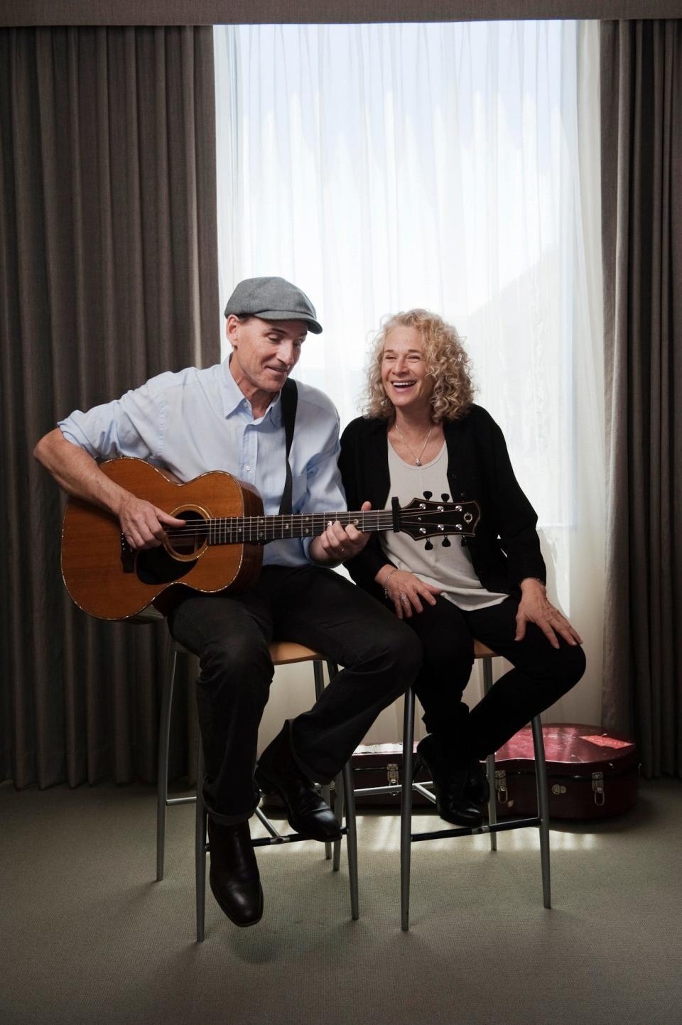 A 2010 photo of James Taylor and Carole King in Palo Alto, California, as they were performing in their "Troubadour Reunion" tour.