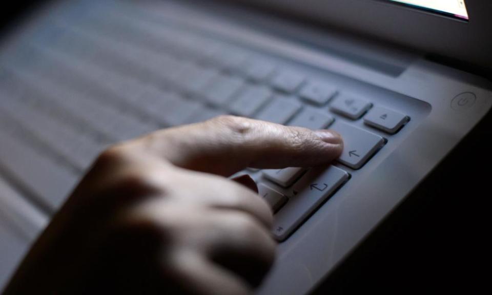 Hands on computer keyboard