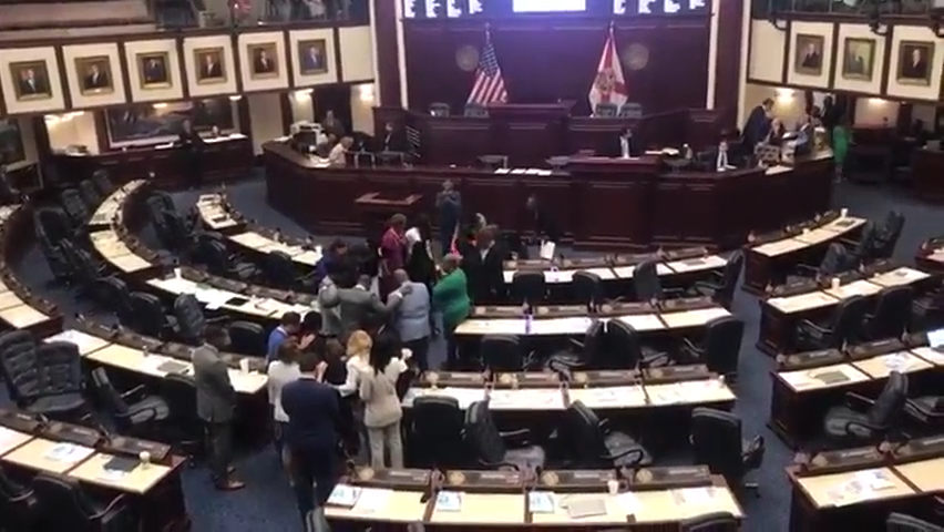Facing a certain vote on redistricting that they say will drastically reduce Black voter representation in Florida, Democrat legislators disrupted the proceedings.