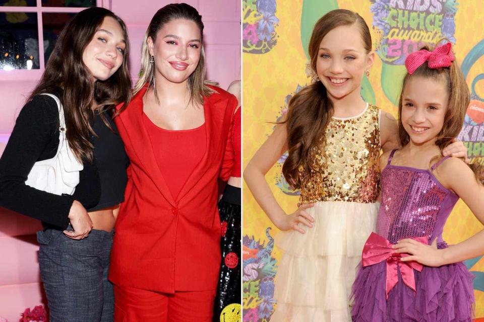 <p>Dimitrios Kambouris/Getty; Kevin Mazur/WireImage</p> Maddie and Kenzie Ziegler in 2023 (left) and at the Nickelodeon Kids