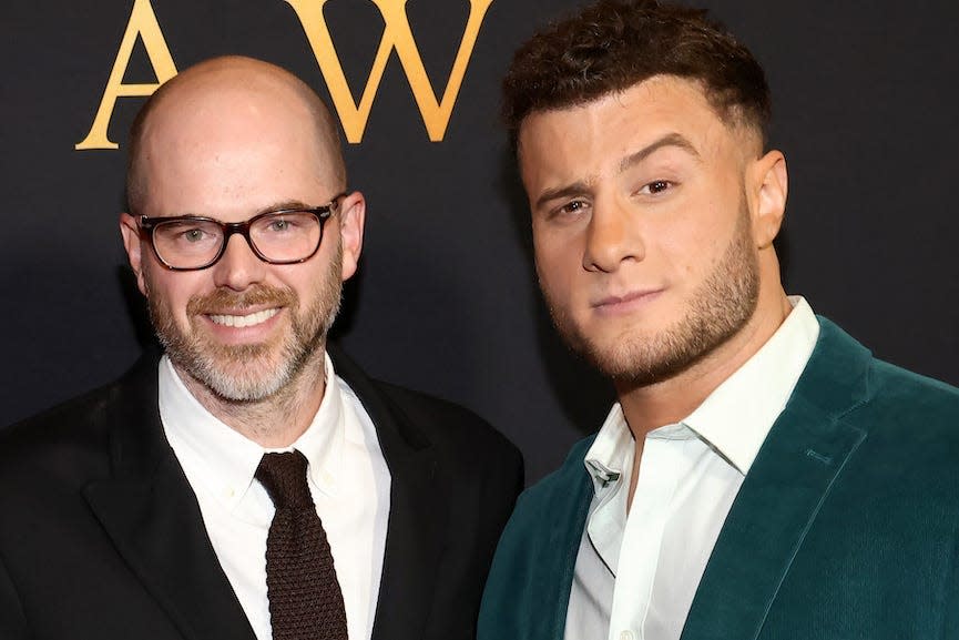 Ryan Nemeth, Sean Durkin and Maxwell Jacob Friedman at "The Iron Claw" premiere