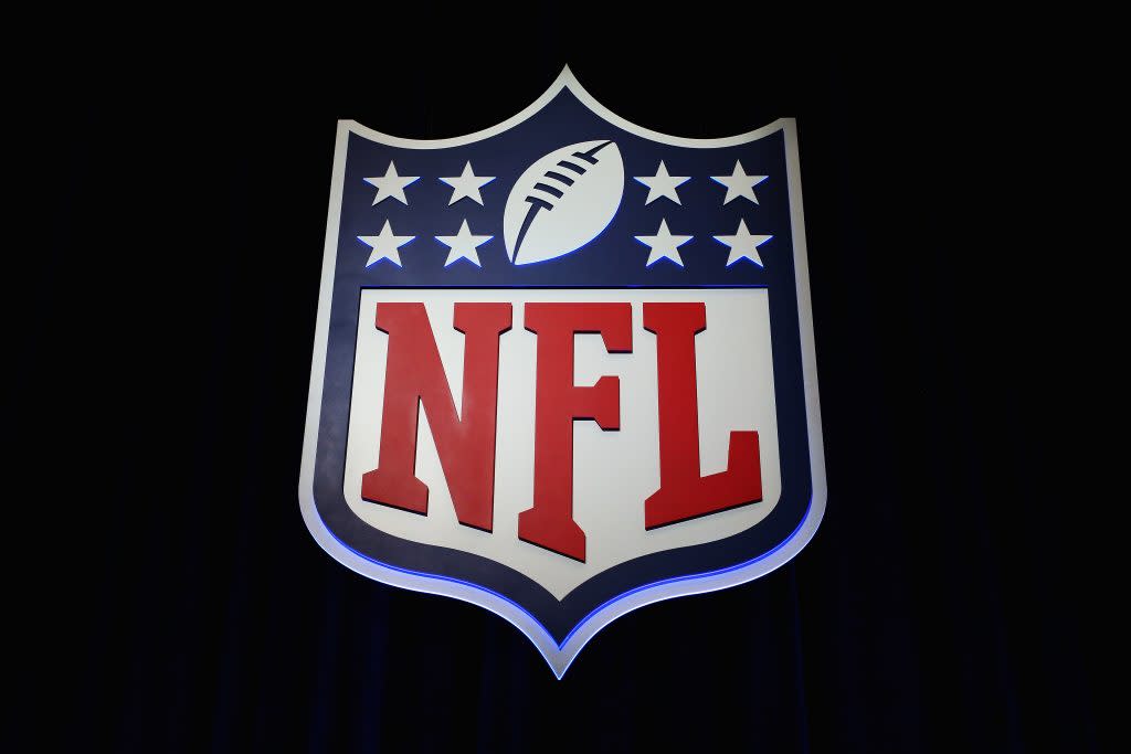 The NFL shield logo is seen following a press conference held by NFL Commissioner Roger Goodell (not pictured) at the George R. Brown Convention Center on February 1, 2017 in Houston, Texas. (Photo by Tim Bradbury/Getty Images)