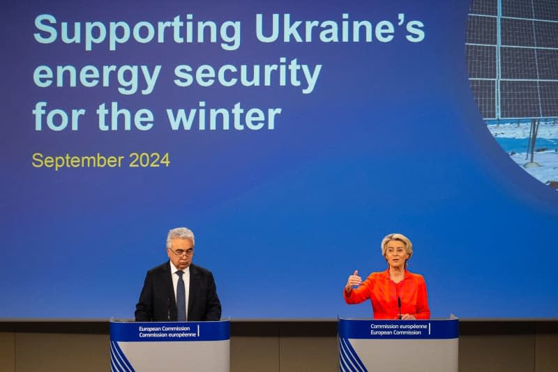 President of the European Commission Ursula Von der Leyen (R) and Fatih Birol, Executive Director of the International Energy Agency (IEA) hold a press conference on the energy security of Ukraine and Moldova as winter approaches and Russia's invasion of Ukraine continues, at the European Commission headquarters. Wiktor Dabkowski/ZUMA Press Wire/dpa