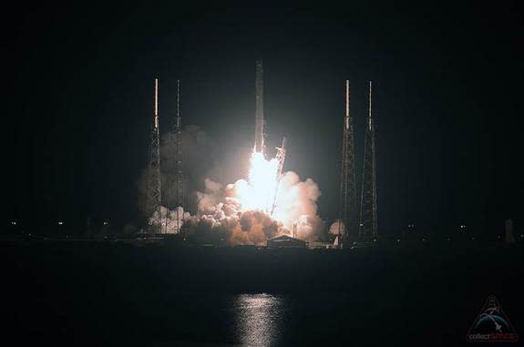 A SpaceX Falcon 9 rocket launches from the Cape Canaveral Air Force Station in Florida with a science-packed Dragon spacecraft on the fourth NASA-contracted resupply mission for the International Space Station, Sept. 21, 2014.