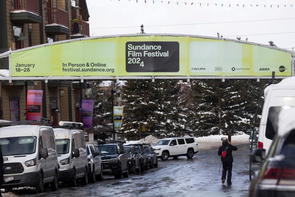 Signs for the 40th edition of the Sundance Film Festival are seen in Park City on Jan. 15, 2024. The 10-day festival will premiere films and episodic content, in addition to hosting panel discussions and events. | Marielle Scott, Deseret News