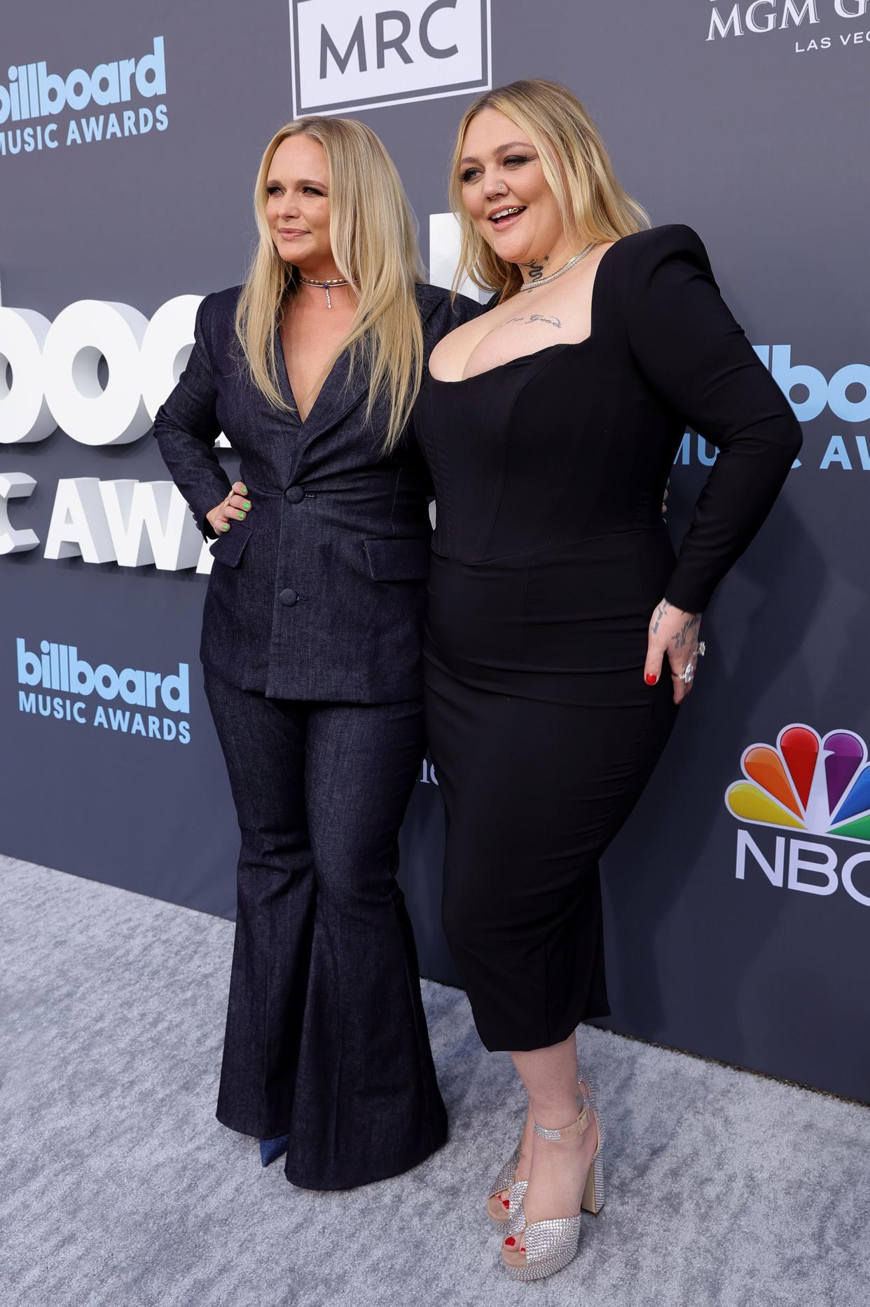 LAS VEGAS, NEVADA - MAY 15: (L-R) Miranda Lambert and Elle King attend the 2022 Billboard Music Awards at MGM Grand Garden Arena on May 15, 2022 in Las Vegas, Nevada. (Photo by Amy Sussman/Getty Images for MRC)