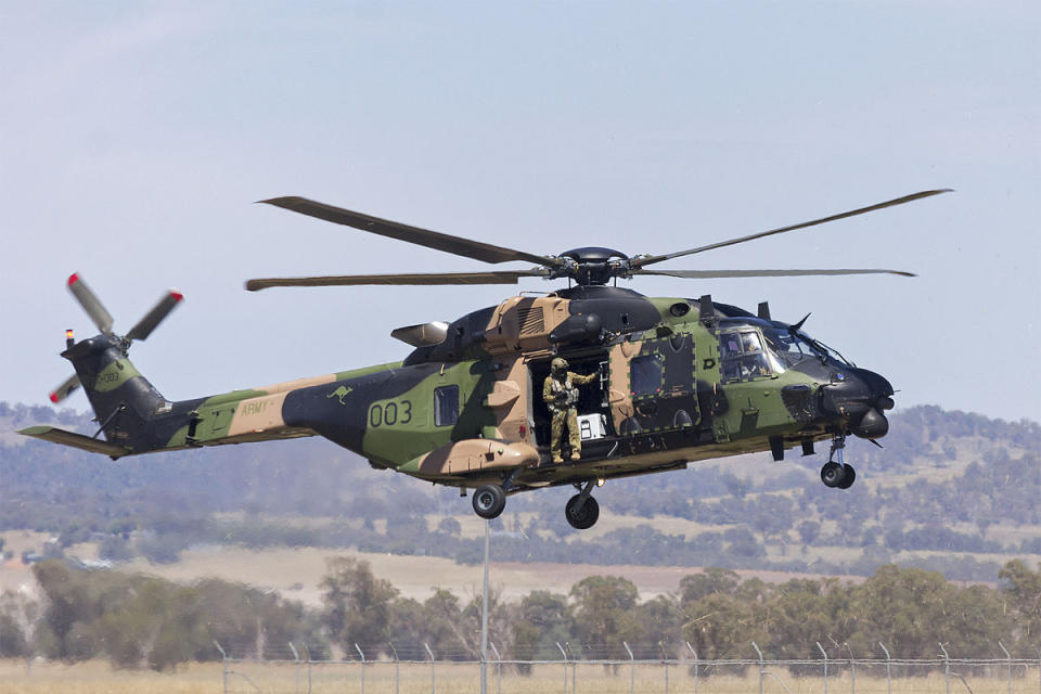 澳洲軍方MRH-90太攀蛇(Taipan)直升機。(示意圖/Bidgee, CC BY-SA 3.0 AU, Wikimedia Commons)