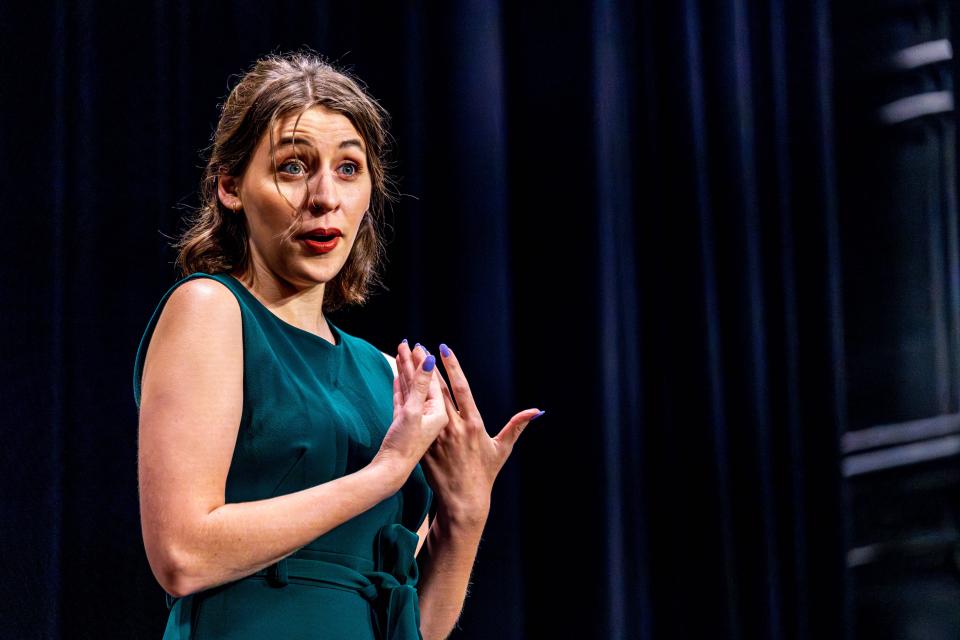 Macey Trussell with Painted Sky Opera performs on the Little Theatre stage at the Civic Center Grand Reopening Celebration in Oklahoma City on Wednesday, June 14, 2023. She will star in Painted Sky's Sept. 29-30 production of "The Turn of the Screw."