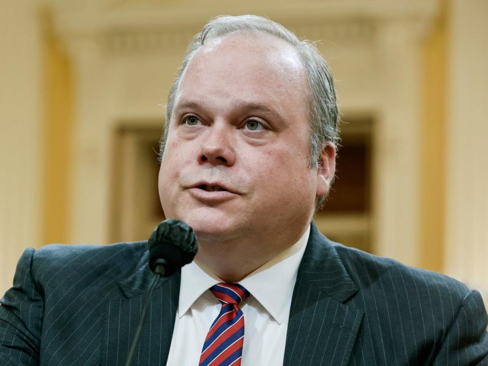 Chris Stirewalt, former Fox political editor, testifies during a hearing by the Select Committee to Investigate the January 6th Attack on the U.S. Capitol in the Cannon House Office Building on June 13, 2022 in Washington, DC (Getty Images)