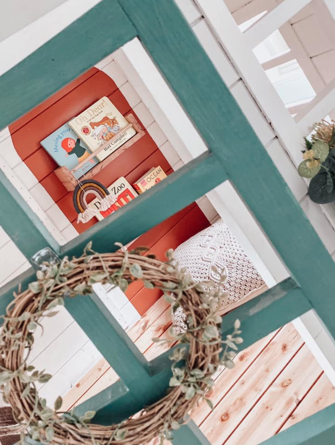 door wreath on child's Bunnings playhouse