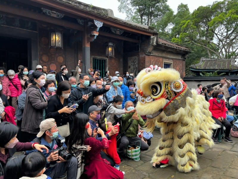 林本源園邸鼓舞迎春開園報喜。（圖／新北市府提供）