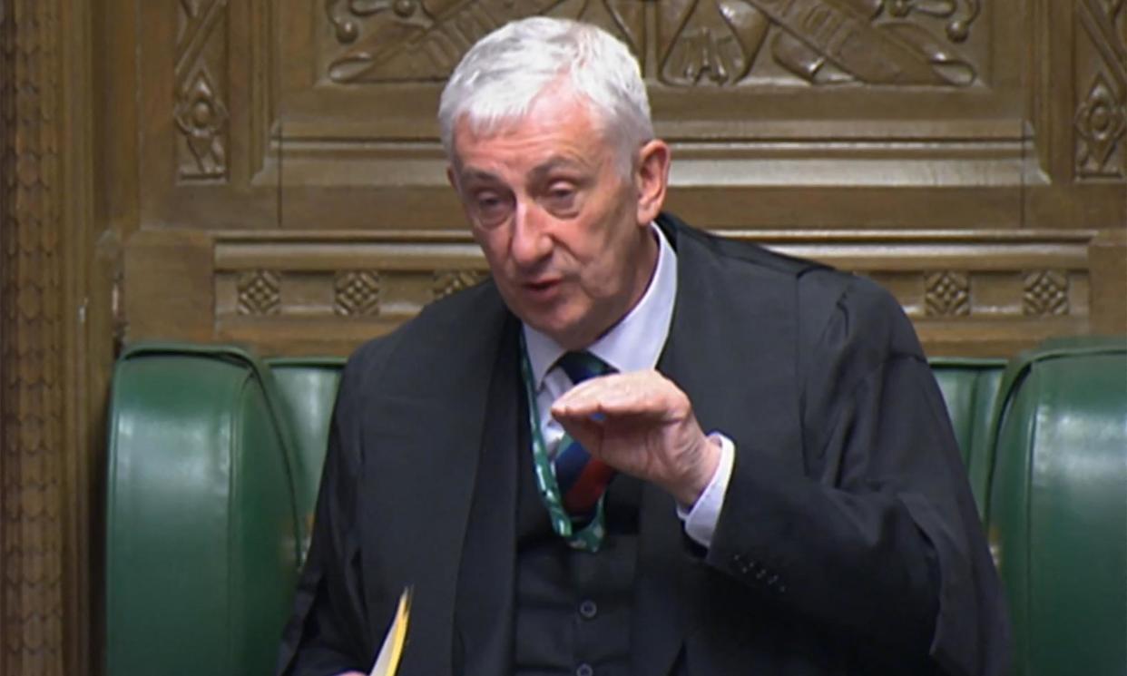 <span>Lindsay Hoyle speaking in the House of Commons.</span><span>Photograph: PRU/AFP/Getty Images</span>