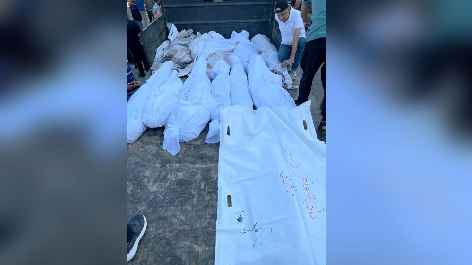 Bodies of the Ajrami family members killed by an Israeli airstrike - Courtesy Raji Al-Ajrami