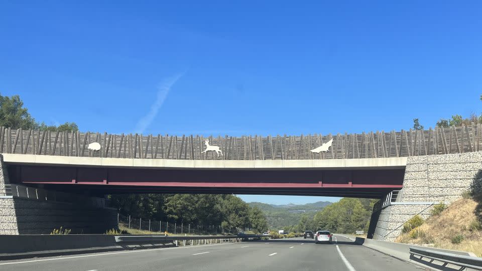 A wildlife overpass - "ecopont" in French - in Brignoles, France. - Martha Shade/CNN