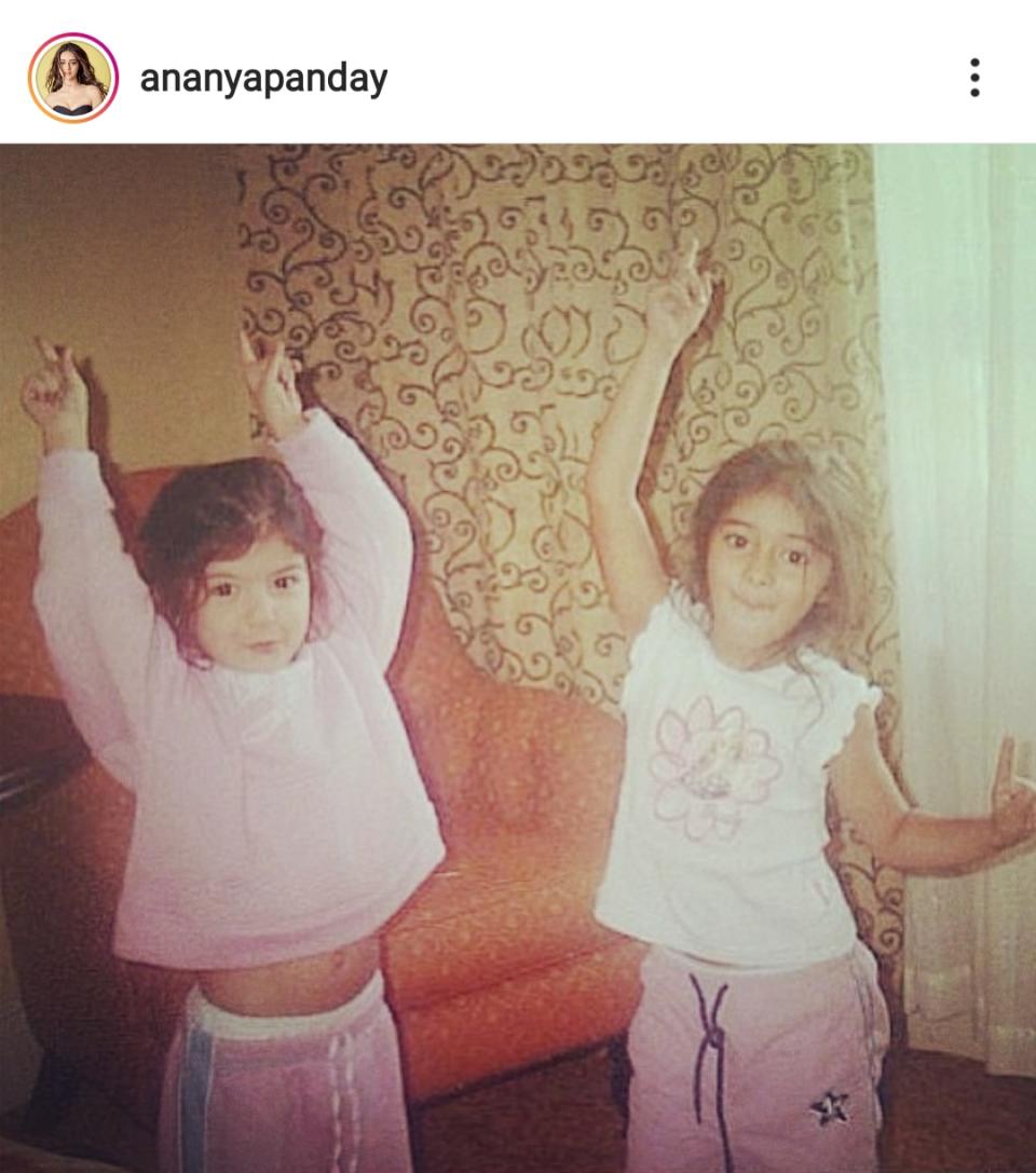 Ananya looks cute as a button in her first post that she shared with her followers, back in April 2013. She has since collected 9.6 millions fans of the platform and may take a week more to reach the 10 million mark. By the way, can you guess who is the cutie on the left? She's Sanjay Kapoor's daughter, Shanaya.