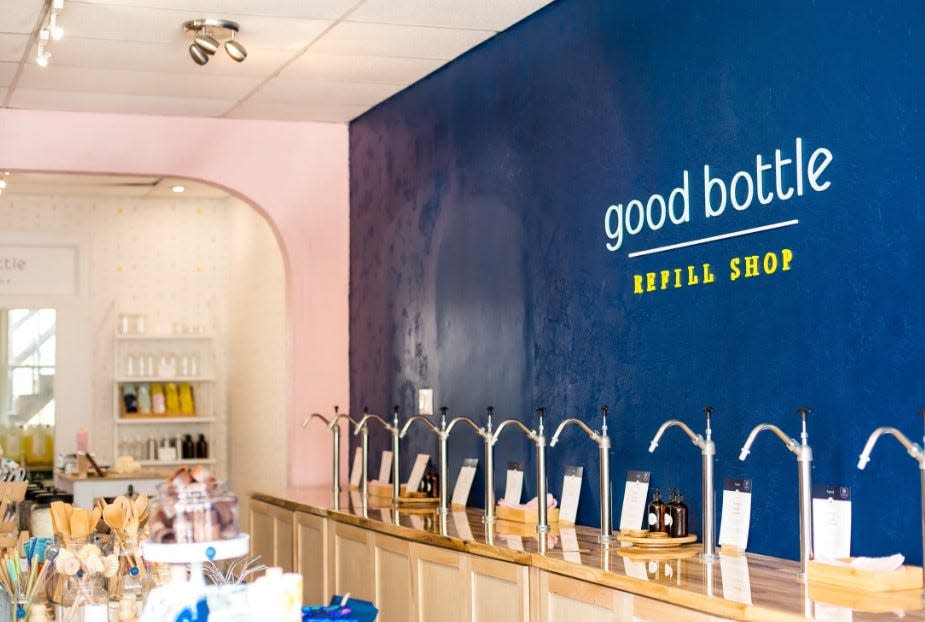 The Good Bottle Refill Shop sells products such as shampoos, lotions and cleansers by the ounce. You supply the bottles.