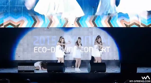 One K-Pop sensation takes a tumble. Source: Supplied