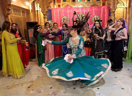 Members of the transgender community attend Shakeela's party in Peshawar, Pakistan January 22, 2017. REUTERS/Caren Firouz
