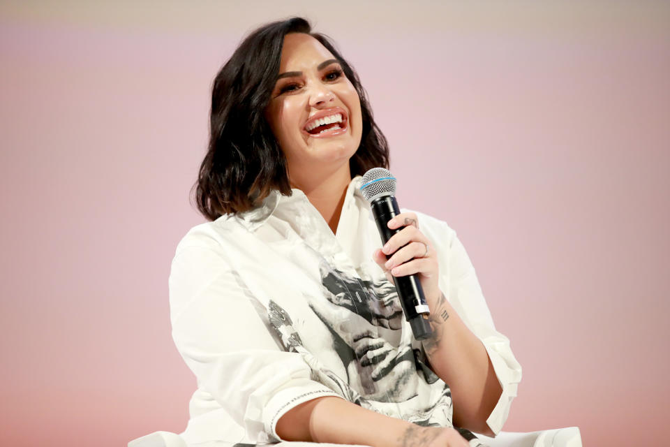 Demi Lovato spoke about her hospitalization and recovery at the Teen Vogue Summit. (Photo: Rich Fury/Getty Images for Teen Vogue)