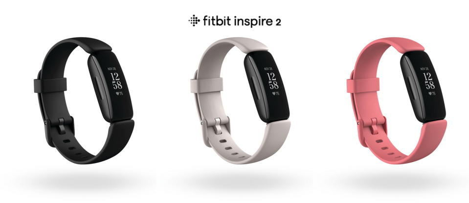 圖／Fitbit Inspire 2 增添了多種進階功能，例如活動區間分鐘數記錄，更加時尚、纖薄的設計，更明亮、鮮豔的螢幕。（Fitbit）