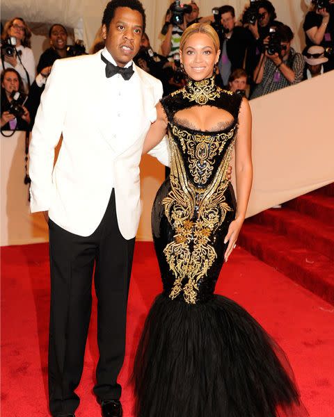 Jay-z and Beyonce on the red carpet at the Met Gala this week. Credit: Getty Images