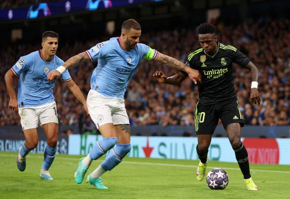 Kyle Walker faced Vinicius Jr in last season’s semi-finals (Getty Images)