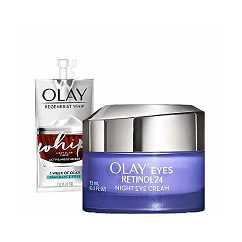 Olay Regenerist Retinol Eye Cream, Retinol 24 Night Eye Cream, 1.7oz + 1 Week Of Whip Face  (Credit: Amazon)