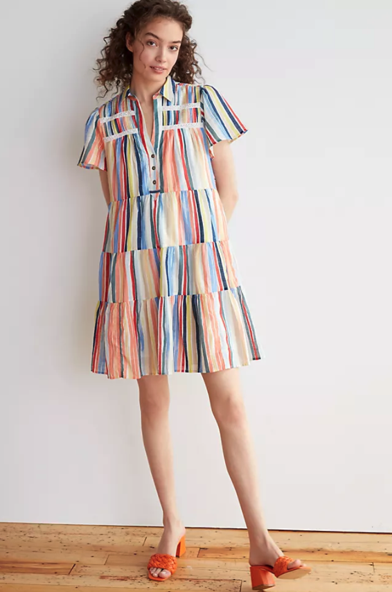 Georgina Tiered Shirtdress. Image via Anthropologie.