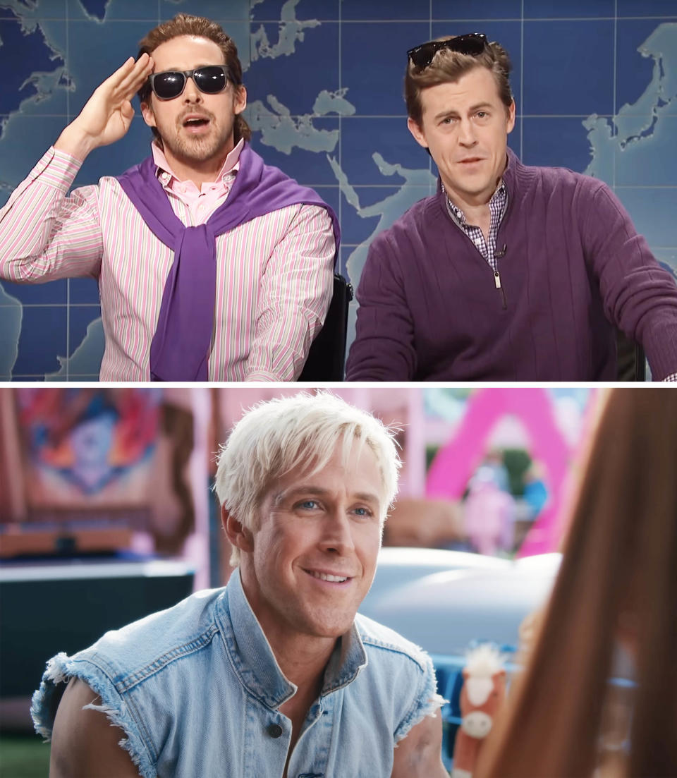 Ryan Gosling on "SNL" and as Ken in "Barbie"