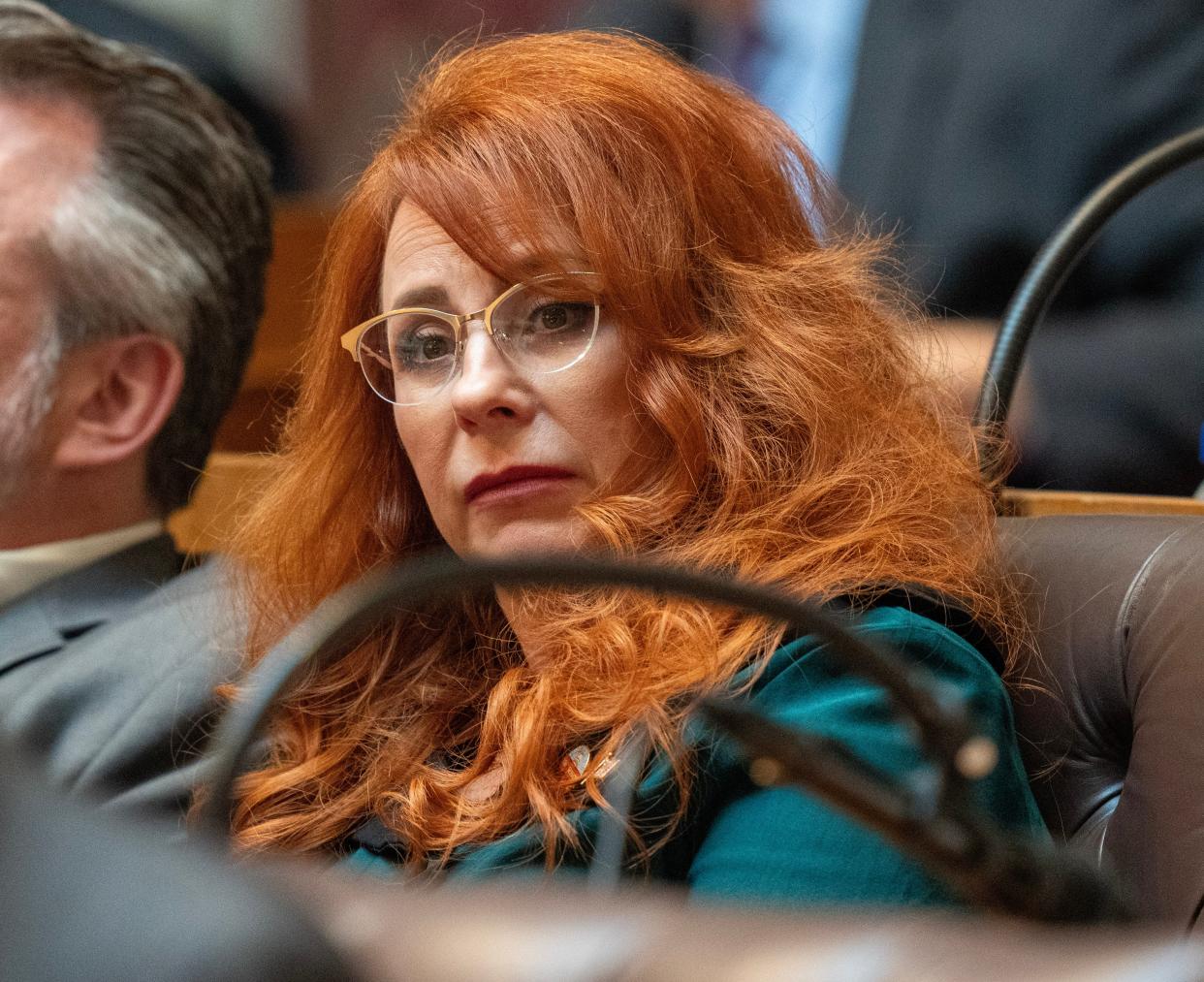 State Rep. Amanda Nedweski (R-Pleasant Prairie) is shown during the Assembly session Thursday, September 14, 2023 at the Capitol in Madison, Wis.