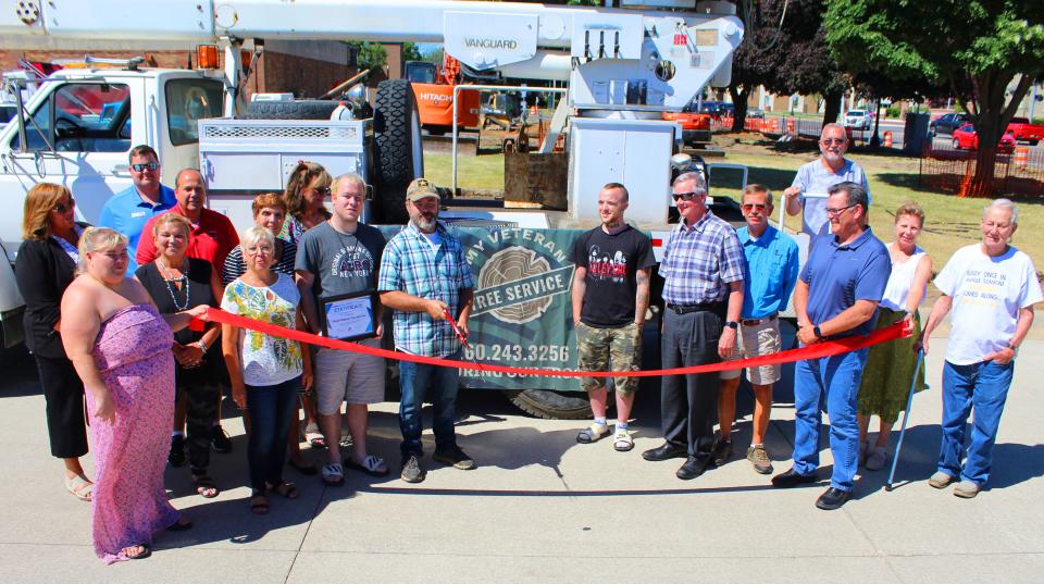 Army Veteran Tree Service of Fremont, Ind., was welcomed  to Coldwater Area Chamber of Commerce with a ribbon-cutting ceremony.