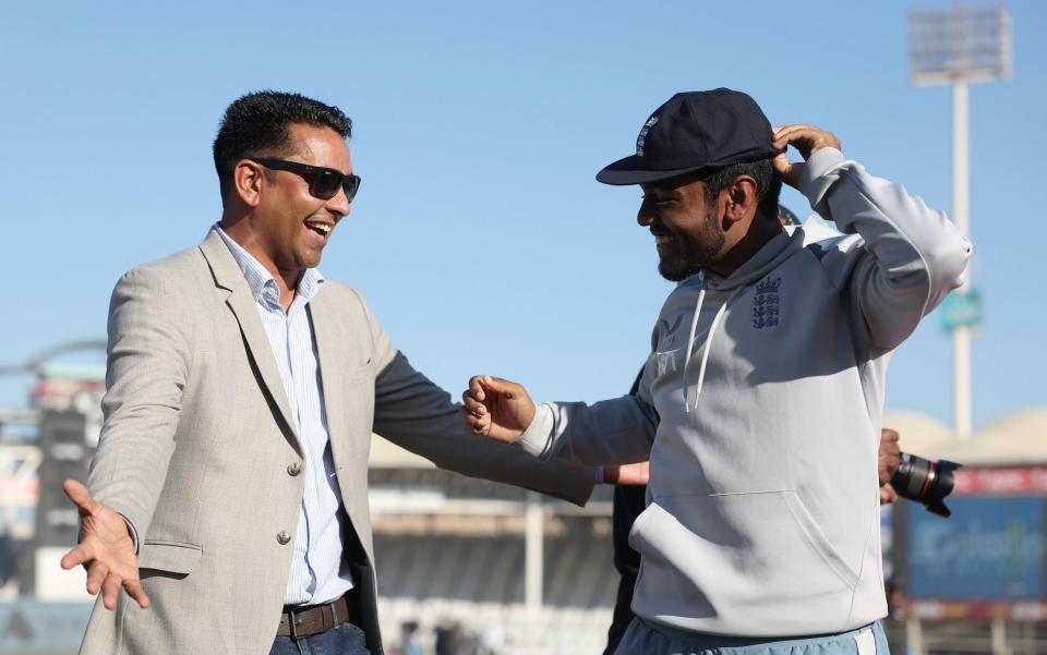 Rehan Ahmed and his father Naeem on his Test debut in Pakistan