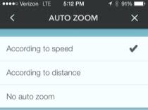Waze Auto Zoom screen
