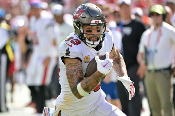 Tampa Bay Buccaneers wide receiver Mike Evans is the No. 22 player in my Week 1 rankings. File Photo by Steve Nesius/UPI