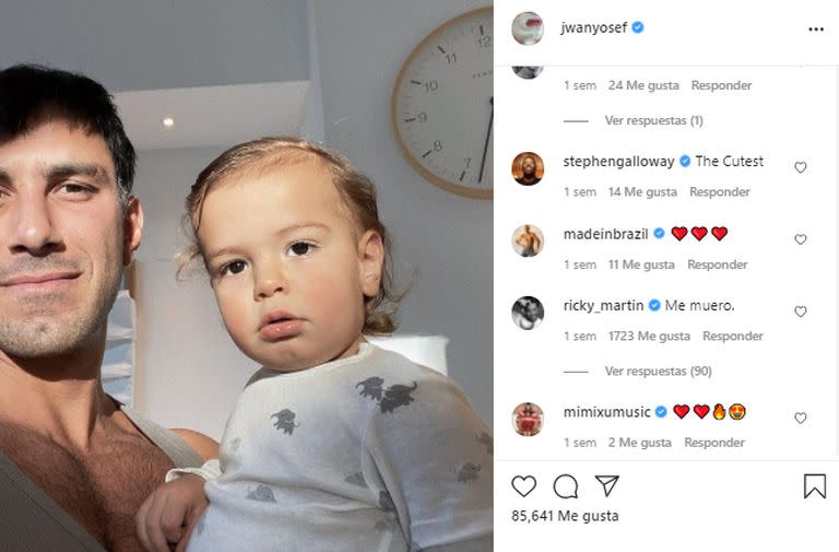 Jwan Yosef, pareja del cantante, compartió la tierna foto junto a su hijo