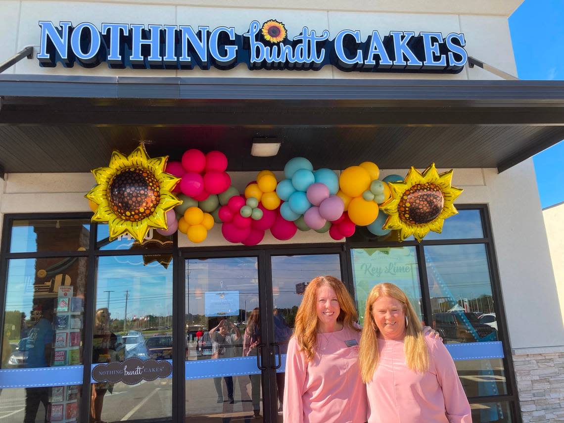 Macon natives and sisters Heather Jordan, left, and Sandy Kahley open a Nothing Bundt Cakes franchise at 810 Ga. 96, Suite 1400, in the Century Market Plaza in Warner Robins.