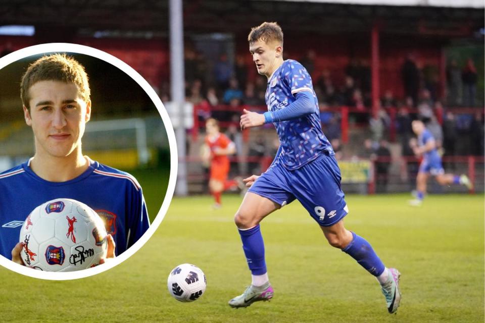 Paul Simpson says Anton Dudik is a natural finisher - just like a raw Glenn Murray, left, was when he first joined Carlisle <i>(Image: Barbara Abbott / News & Star)</i>