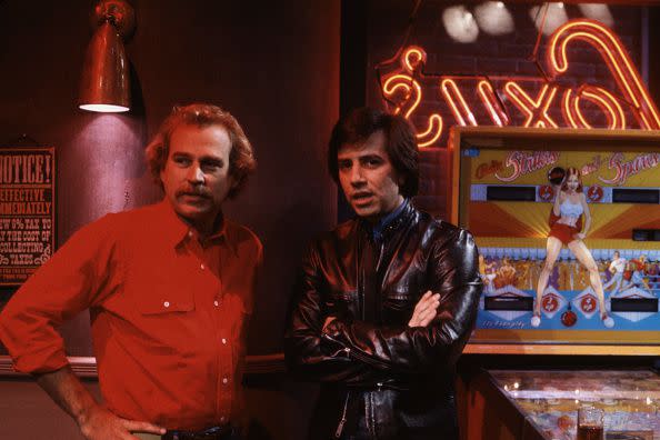 Unspecified - 1982: (L-R) Jimmy Buffett, Vasili Bogazianos appearing on Disney General Entertainment Content via Getty Images's 'All My Children'. (Photo by Disney General Entertainment Content via Getty Images)