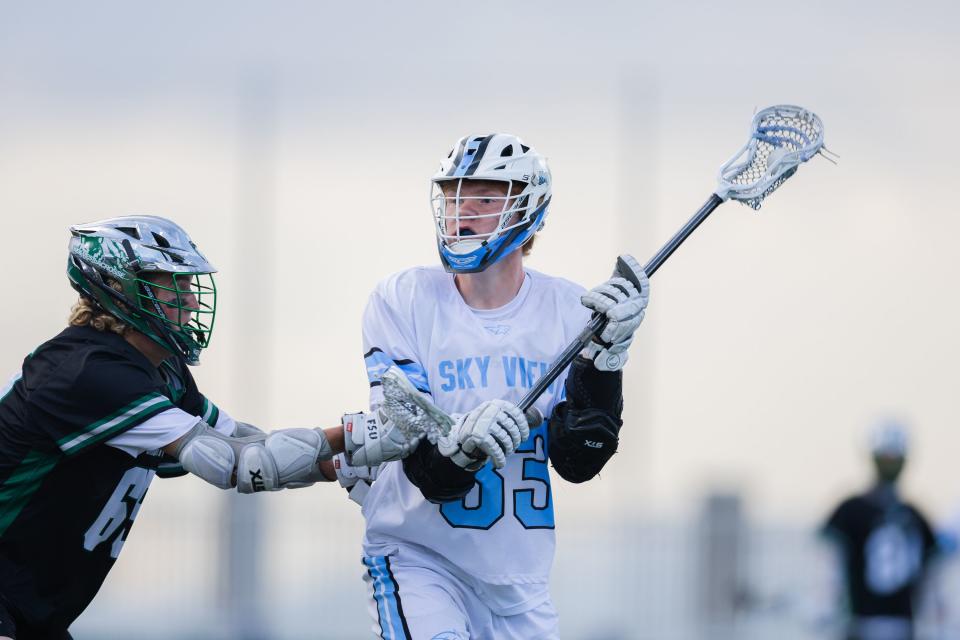 Green Canyon plays Sky View during the 4A boys lacrosse championships at Zions Bank Stadium in Herriman on May 26, 2023. | Ryan Sun, Deseret News