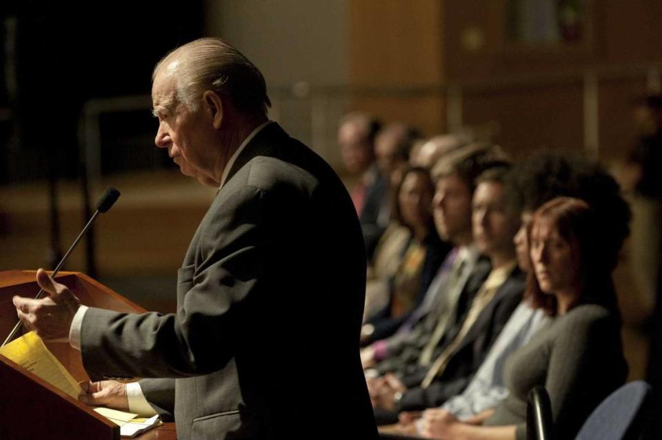 Cruz Reynoso speaks to UC Davis students and faculty at Freeborn Hall in 2012. The giant of civil rights law who was the first Latino justice of the California Supreme Court, died Friday, May 7, 2021, at the age of 90.