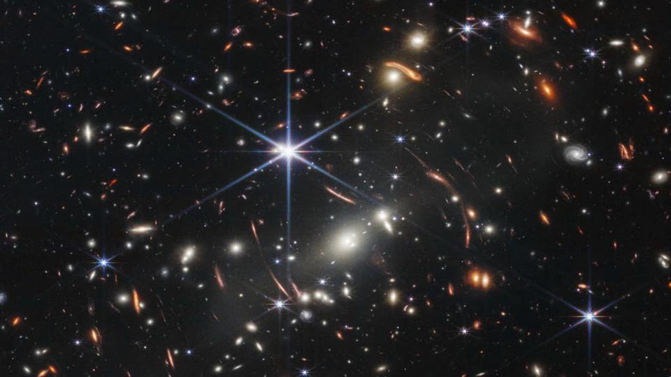 This image provided by NASA on Monday, July 11, 2022, shows galaxy cluster SMACS 0723, captured by the James Webb Space Telescope. 