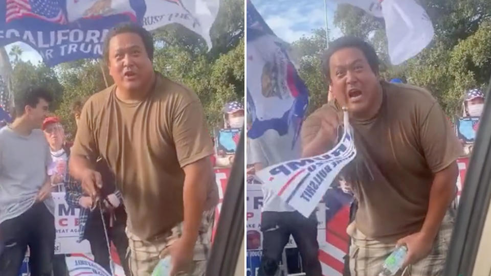 A man at a Trump rally threatened Ajay Rochester as she drove past. Source: TikTok/ajayrochester